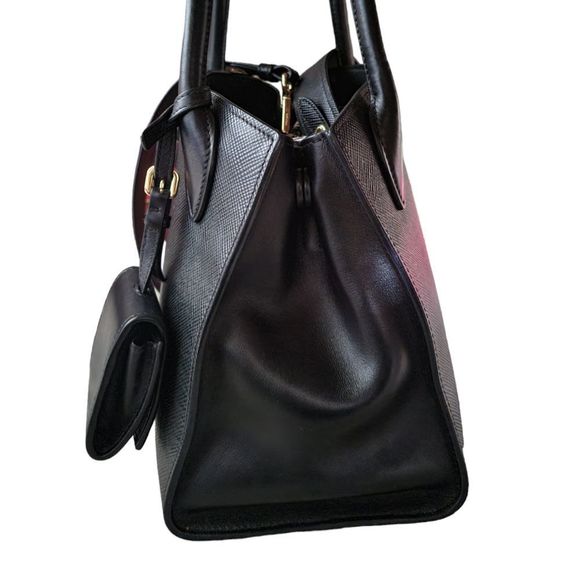 100% Auth. PRADA Saffiano Galleria Monochrome Top handle Cross body Bag - Picture 4 of 16
